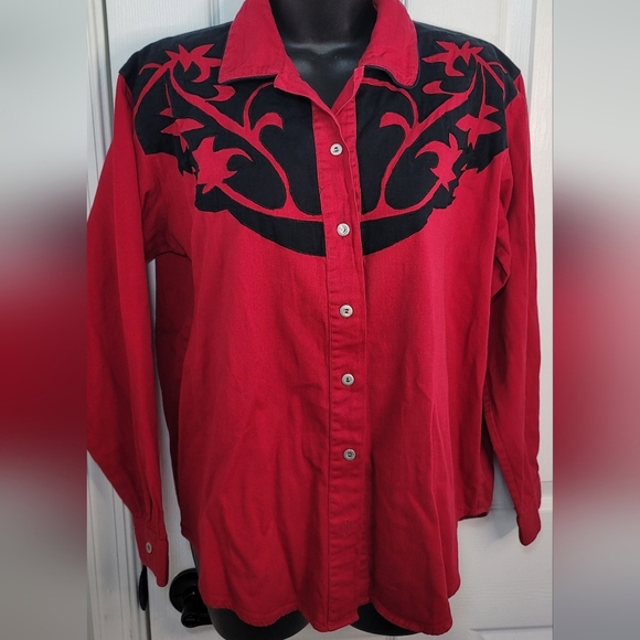The Vintage Southwest Canyon Rodeo Cowgirl Button Down Shirt in size Medium - Picture 4 of 9